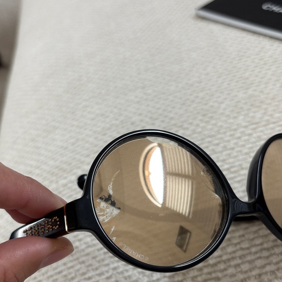 CHANEL Black and Gold Sunglasses with Case - Picture 3 of 12
